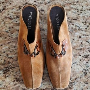 New Aerosoles Cinch Worm Suede Mules 10